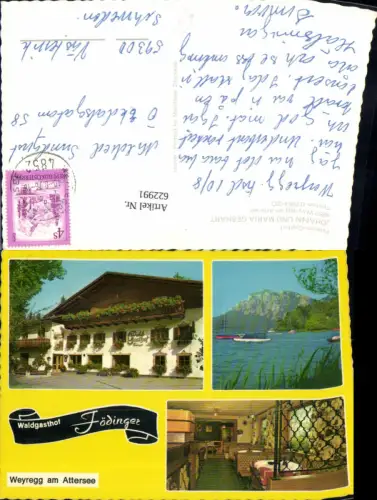 622991,Mehrbild Ak Weyregg a. Attersee Pension Gasthof Waldgasthof Födinger Segelboote