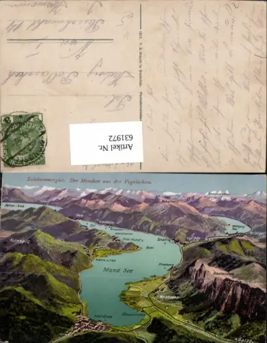 631972,Mondsee aus der Vogelschau Plomberg St. Lorenz Scharfling Pichl