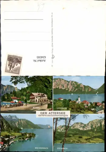 634593,Mehrbild Ak Der Attersee Burgau Unterach Weißenbach Steinbach