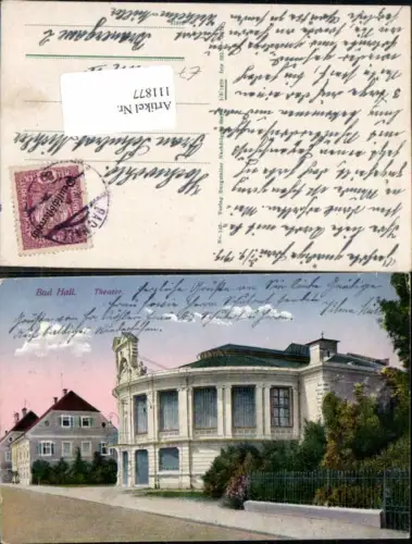 111877,Bad Hall bei Steyr Strassenansicht beim Theater 1919