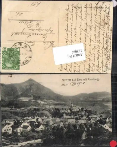 123087,Weyer a.d. Enns Teilansicht m. Rapoldegg 1914