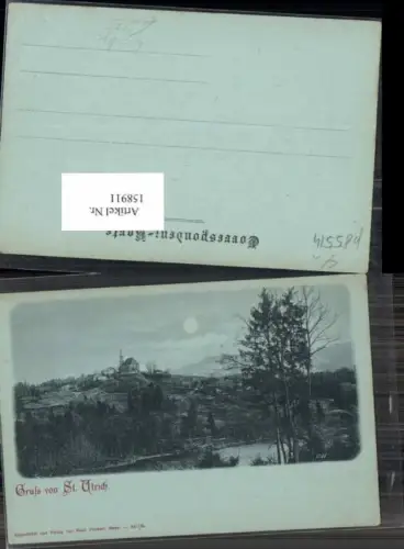 158911,Mond Litho Gruss von St Ulrich bei Steyr 1898 pub Prietzel