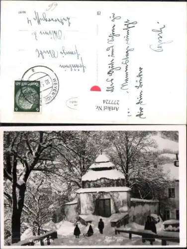 277724,Weyer Markt Kapelle Kinder m. Rodel Schlitten Winterbild pub Carl Harrer