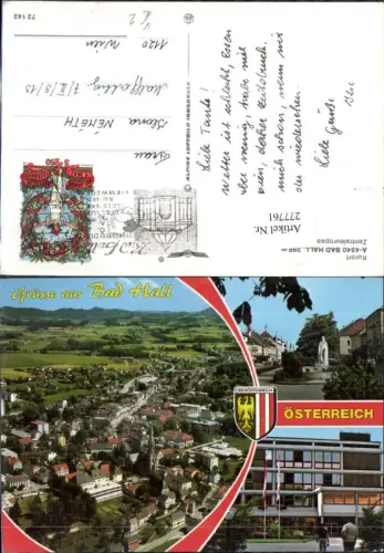 277761,Bad Hall Totale Brunnen Gebäude Mehrbildkarte pub Alpine Luftbild 72142