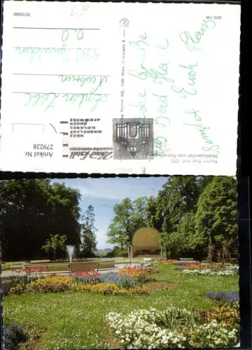279228,Bad Hall Musikpavillon u. Parkanlagen Blumen Springbrunnen