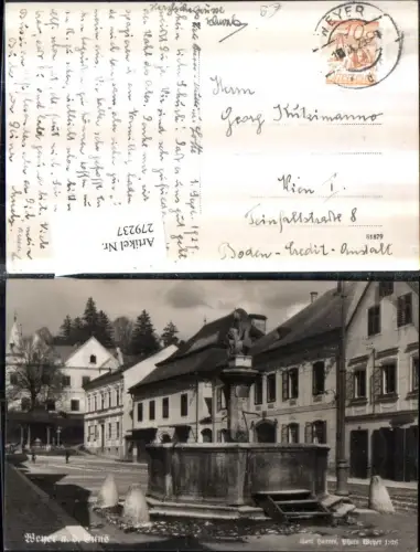 279237,Weyer an d. Enns Marktplatz Brunnen pub Carl Harrer 1926