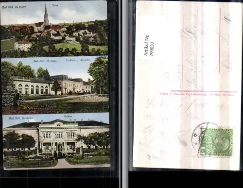 299032,Bad Hall Totale Kirche Trinkhalle Marienhof Kurhaus Mehrbildkarte