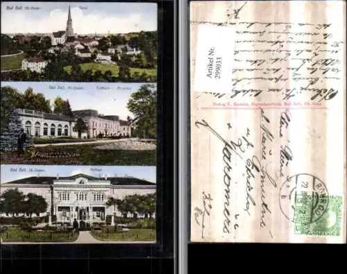 299033,Bad Hall Totale Kirche Trinkhalle Marienhof Kurhaus Mehrbildkarte