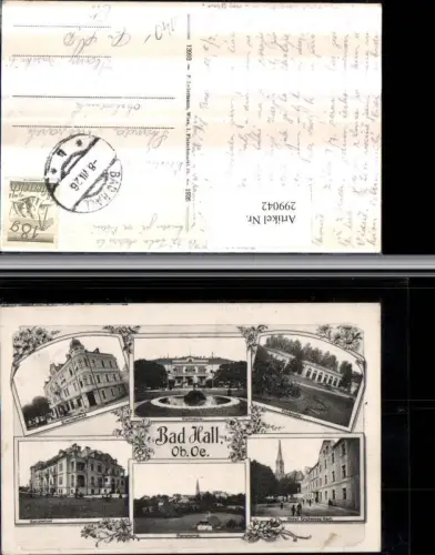 299042,Bad Hall Totale Kurhaus Sanatorium Trinkhalle Emilienhof Hotel Erzherzog Karl Mehrbildkarte