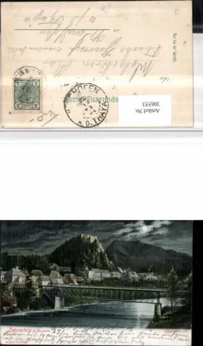 306553,Losenstein im Ennstale Teilansicht Brücke Burg Mondschein