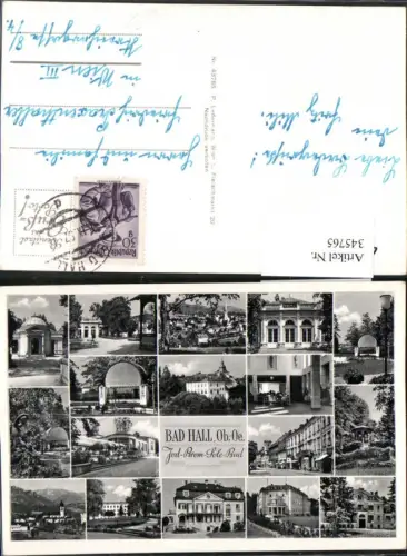 345765,Bad Hall Totale Kurhaus Trinkhalle Kurpark Pavillon Mehrbildkarte