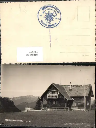 399367,Grünburger-Hütte Berghütte b. Steinbach an d. Steyr