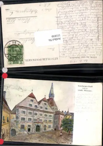 111850,Steyr Stadt Innerberger Stadl Museum sign. A. Lebeda