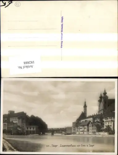 182888,Steyr Foto Ak Zusammenfluss v. Steyr u. Enns