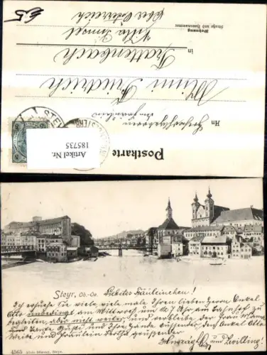 185735,Steyr Teilansicht m. Zusammenfluss v. Steyr u. Enns