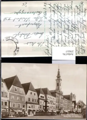 279217,Steyr Stadtplatz m. Rathaus Brunnen Geschäfte pub Trinks e Co