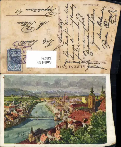 623074,Künstler Ak Jos. Ruepp Steyr Ansicht