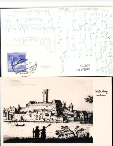 500755,Künstler AK Schärding am Inn Totale pub Foto Baldi