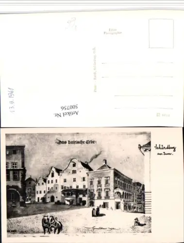 500756,Künstler AK Schärding am Inn Platz pub Foto Baldi