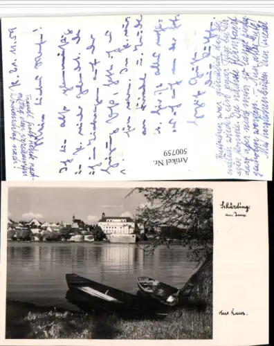 500759,Schärding am Inn Teilansicht Kurhaus Ruderboote pub Foto Baldi