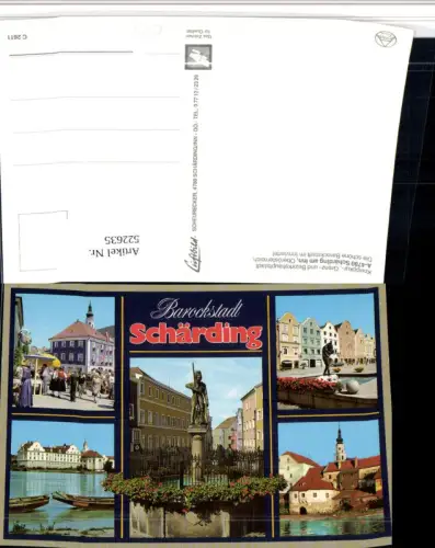 522635,Schärding am Inn Stadtplatz Rathaus Brunnen Mehrbildkarte