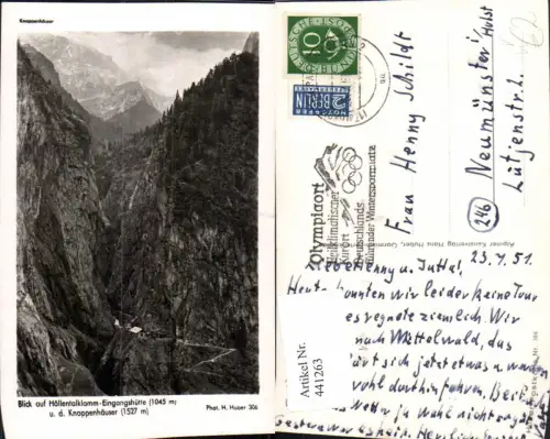 441263,Höllentalklamm b. Hinterzarten m. Knappenhäuser Bergkulisse pub H. Huber 306