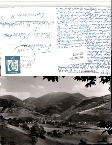 517077,Untermünstertal im Schwarzwald Totale m. Belchen Bergkulisse