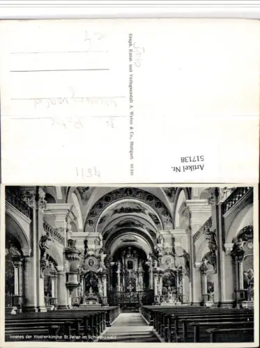 517138,St. Peter im Schwarzwald Klosterkirche Kirche Innenansicht