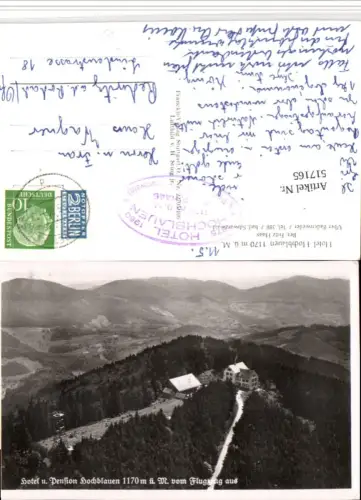 517165,Hotel Pension Hochblauen b. Badenweiler Fliegeraufnahme