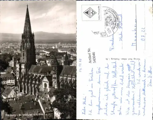 543046,Foto Ak Freiburg i. Breisgau Münster