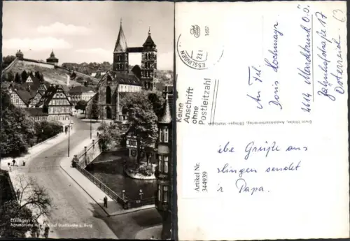 344939,Esslingen am Neckar Agnesbrücke Brücke m. Stadtkirche u. Burg