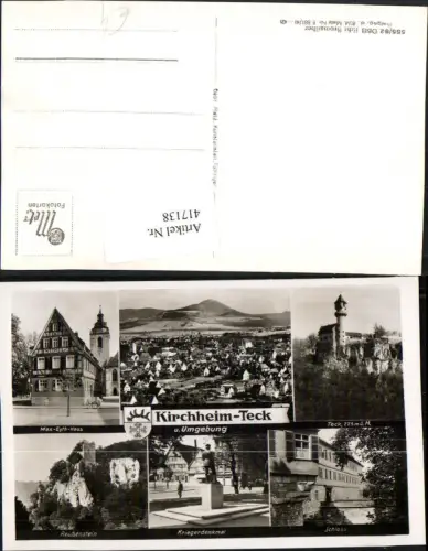 417138,Kirchheim-Teck Totale Burg Schloss Max-Eyth-Haus Krieger-Denkmal Mehrbildkarte