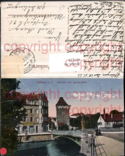 467233,Esslingen am Neckar Schelztor m. Agnesbrücke Brücke