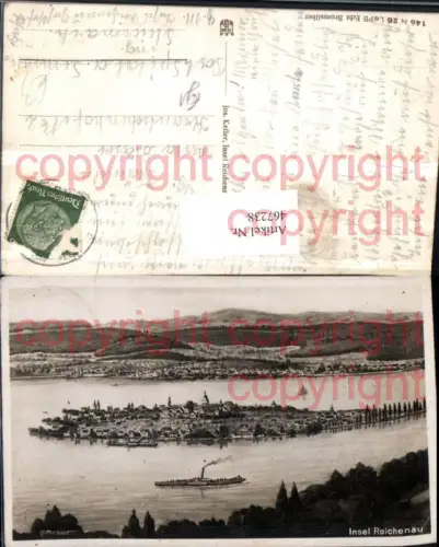 467238,Künstler AK G. Markert Insel Reichenau Totale Dampfer