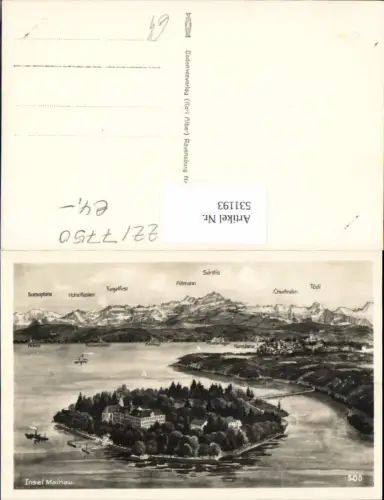 531193,Insel Mainau im Bodensee Konstanz Vogelschau