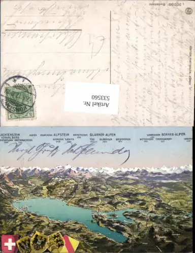 533560,Vogelschau Bodensee Kontanz mit Alpen