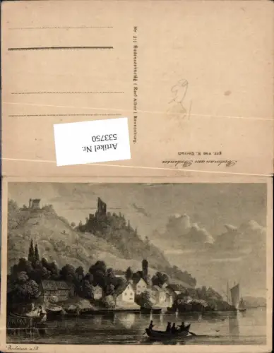 533750,tolle Künstler AK K. Corradi Bodman am Bodensee Ludwigshafen Burg Schiff