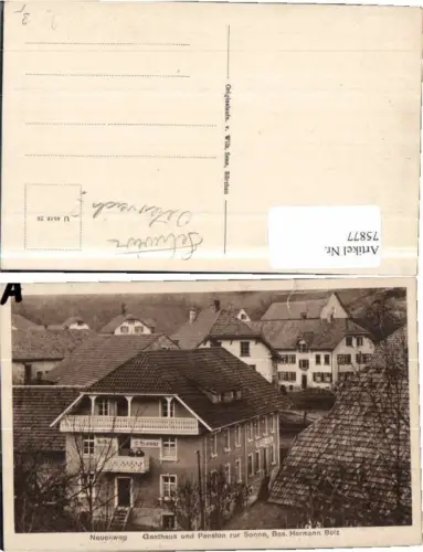 75877,Neuenweg Gasthaus Pension Sonne Kleines Wiesental
