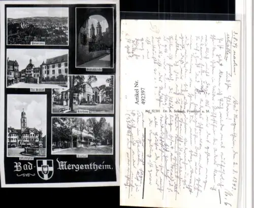 492397,Bad Mergentheim Totale Schloss Kurhaus Mehrbildkarte