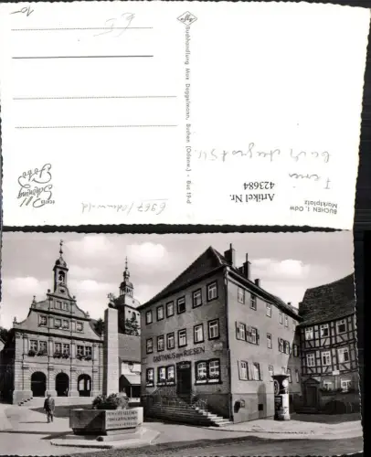 423684,Buchen im Odenwald Marktplatz Gasthaus zum Riesen Krieger-Denkmal