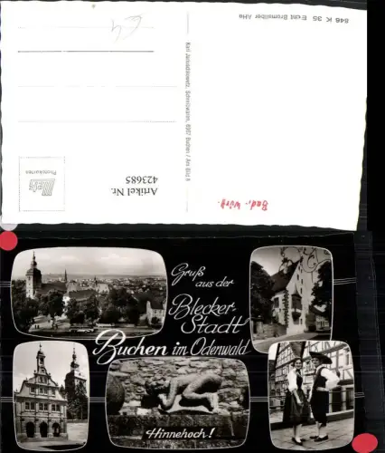423685,Buchen im Odenwald Totale Rathaus Tracht Mehrbildkarte