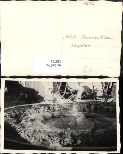 423728,Foto AK Sasbachwalden Hohritt Sternenwirtshaus Biergarten Brunnen pub F. Karenbacher