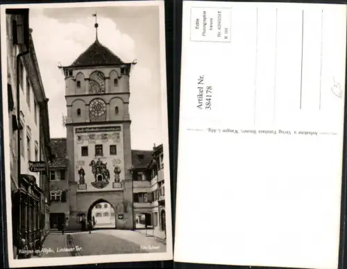 384178,Wangen im Allgäu Lindauer-Tor Turm Straßenansicht Musikhaus F. Stoppel