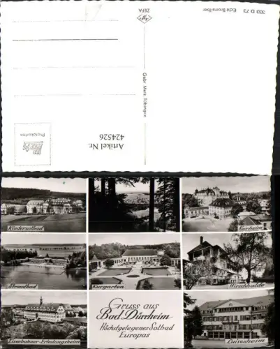 424526,Bad Dürrheim Strandbad Kurheim Kurgarten Erholungsheim Mehrbildkarte
