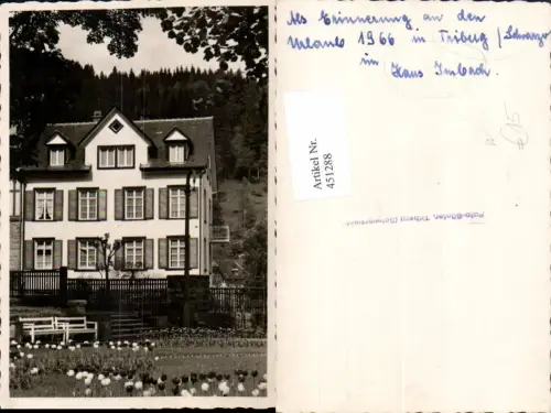 451288,Foto AK Triberg im Schwarzwald Haus Imbach Tulpen