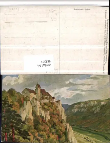 483357,Künstler AK F. Hummel Schloss Werenwag b. Beuron