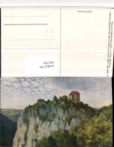 501250,Künstler AK F. Hummel Schloss Bronnen b. Fridingen