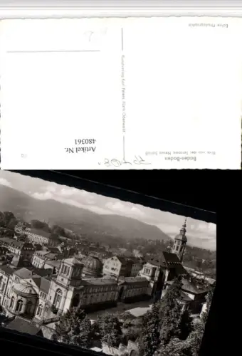 480361,Baden-Baden Teilansicht v. Schloss Terrasse Kirche