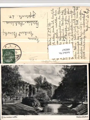 480367,Baden-Baden Motiv an d. Oos Fluss Brücke