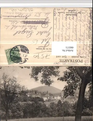 480371,Baden-Baden Teilansicht von d. Griechischen Kapelle